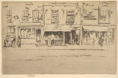 The Fish Shop, Busy Chelsea (Fish Shop, Chelsea) — James McNeill Whistler