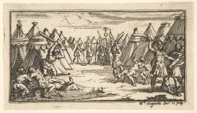 Breaking the Legs (John Beaver, Roman Military Punishments, 1725) — John Beaver · William Hogarth