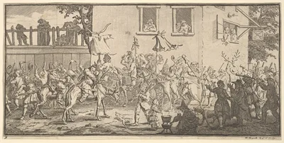 Hudibras and the Skimmington (Seventeen Small Illustrations for Samuel Butler's Hudibras, no. 9) — Samuel Butler · William Hogarth
