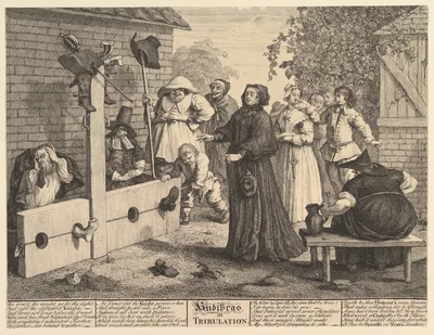 Hudibras in Tribulation (Twelve Large Illustrations for Saumel Butler's Hudibras, Plate 6) — Philip Overton · John Cooper · William Hogarth · Samuel Butler