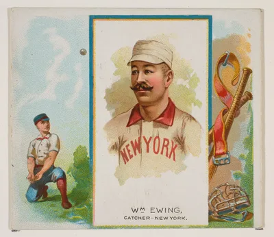 William Ewing, Catcher, New York, from World's Champions, Second Series (N43) for Allen & Ginter Cigarettes — Allen & Ginter · Lindner, Eddy & Claus