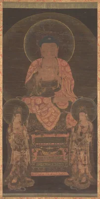아미타삼존도  고려 · 阿彌陀三尊圖  高麗 · Amitabha triad — Unidentified artist