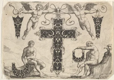 Cross-shaped Pendant and Four Other Motifs — Giovanni Battista Costantini