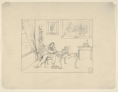 Writing the Emancipation Proclamation (from Confederate War Etchings) — Adalbert J. Volck