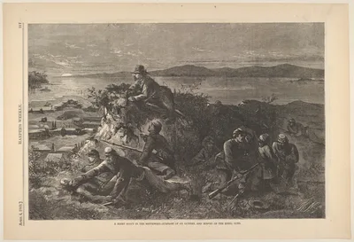 A Night Scout in the Southwest – Surprise of an Outpost, and Survey of the Rebel Guns (from "Harper's Weekly") — Thomas Nast · Harper's Weekly