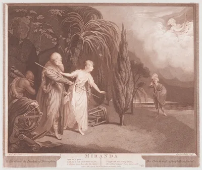 Miranda (Shakespeare, The Tempest, Act 1, Scene 2) — Caroline Watson · Robert Edge Pine · John Boydell · William Shakespeare