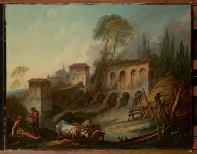 Imaginary Landscape with the Palatine Hill from Campo Vaccino — François Boucher