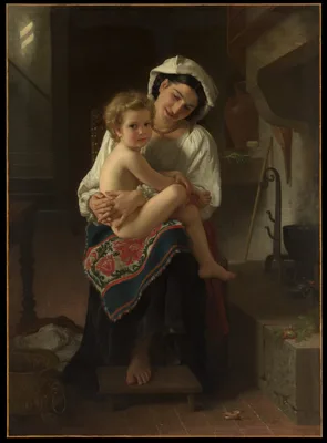 Young Mother Gazing at Her Child — William-Adolphe Bouguereau