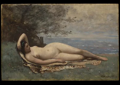 Bacchante by the Sea — Jean-Baptiste Camille Corot