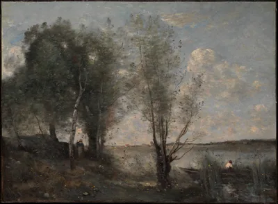 Boatman among the Reeds — Jean-Baptiste Camille Corot