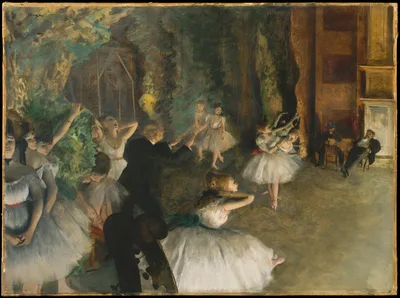 The Rehearsal of the Ballet Onstage — Edgar Degas