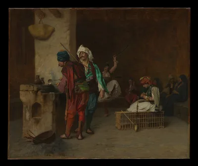 Cafe House, Cairo (Casting Bullets) — Jean-Léon Gérôme