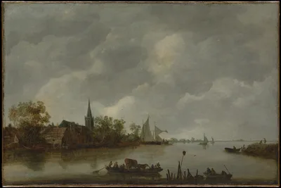 River View with a Village Church — Jan van Goyen
