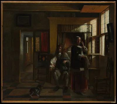 Interior with a Young Couple — Pieter de Hooch