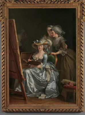 Self-Portrait with Two Pupils, Marie Gabrielle Capet (1761–1818) and Marie Marguerite Carreaux de Rosemond (died 1788) — Adélaïde Labille-Guiard