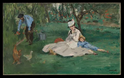 The Monet Family in Their Garden at Argenteuil — Édouard Manet
