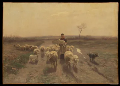 A Shepherdess and Her Flock — Anton Mauve