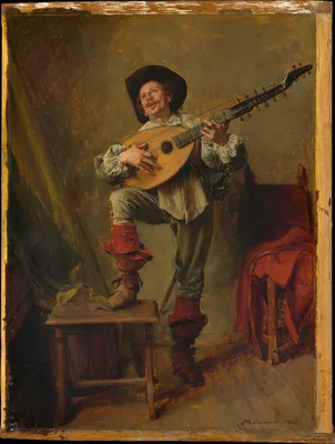 Soldier Playing the Theorbo — Jean-Louis-Ernest Meissonier