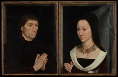 Tommaso di Folco Portinari (1428–1501); Maria Portinari (Maria Maddalena Baroncelli, born 1456) — Hans Memling