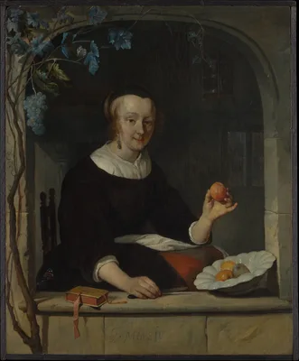 A Woman Seated at a Window — Gabriel Metsu