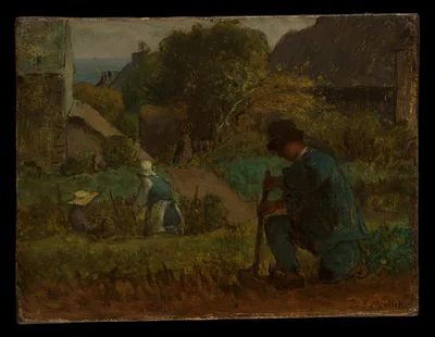 Garden Scene — Jean-François Millet