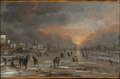 Sports on a Frozen River — Aert van der Neer