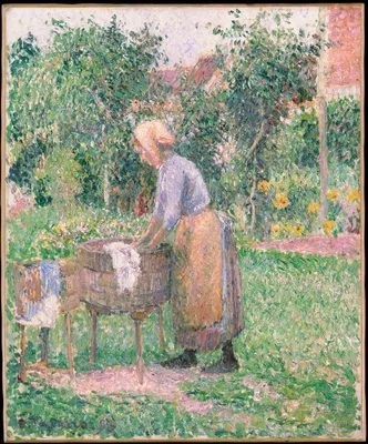 A Washerwoman at Eragny — Camille Pissarro
