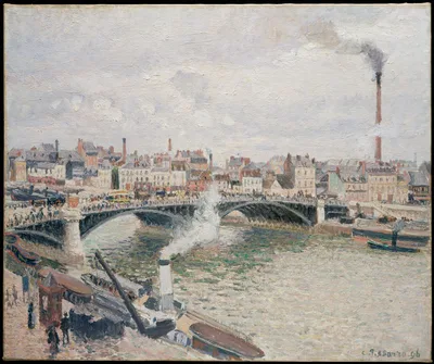 Morning, An Overcast Day, Rouen — Camille Pissarro