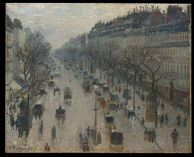 The Boulevard Montmartre on a Winter Morning — Camille Pissarro