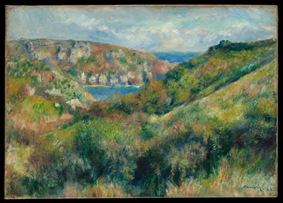 Hills around the Bay of Moulin Huet, Guernsey — Pierre-Auguste Renoir