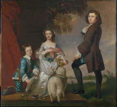 Thomas (1740–1825) and Martha Neate (1741–after 1795) with His Tutor, Thomas Needham — Joshua Reynolds