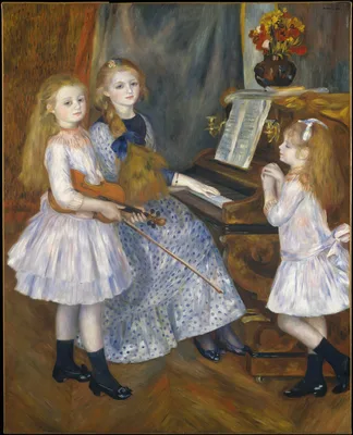 The Daughters of Catulle Mendès, Huguette (1871–1964), Claudine (1876–1937), and Helyonne (1879–1955) — Pierre-Auguste Renoir