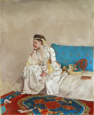 Woman in Turkish Dress, Seated on a Sofa — Jean-Étienne Liotard