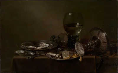 Still Life with Oysters, a Silver Tazza, and Glassware — Willem Claesz. Heda