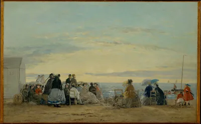 On the Beach, Sunset — Eugène Louis Boudin