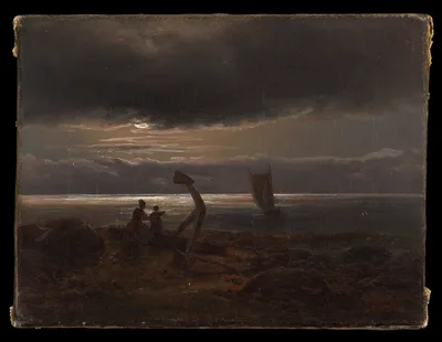 Mother and Child by the Sea — Johan Christian Dahl
