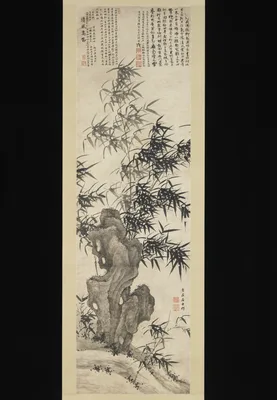 明    夏昶    清風高節圖    軸 · Windblown bamboo — Xia Chang