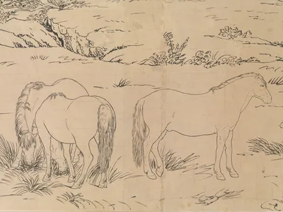 清 郎世寧	百駿圖白描稿 卷 · One Hundred Horses — Giuseppe Castiglione