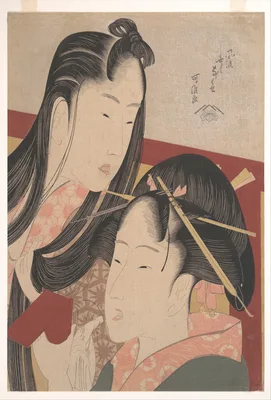 風流無くてななくせ · Squeaking a Ground Cherry, from the series Seven Fashionable Useless Habits (Furyu nakute nana kuse) — Katsushika Hokusai