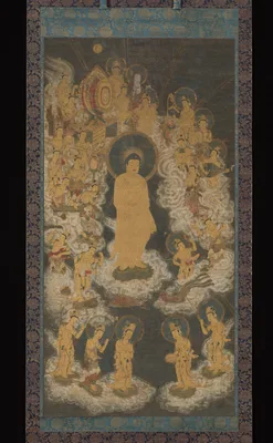 阿弥陀聖衆来迎図 · Welcoming Descent of Amida and Bodhisattvas — Unidentified artist