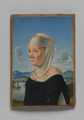 Portrait of a Woman, Possibly a Nun of San Secondo; (verso) Scene in Grisaille — Jacometto Veneziano