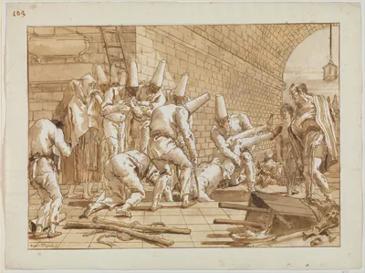 The Burial of Punchinello — Giovanni Domenico Tiepolo