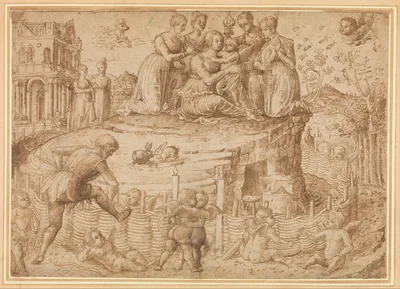 Vulcan Building a Fence Around the Mount of Venus — Giovanni Bellini