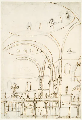 Interior of the Basilica of San Marco, Showing the Crossing and the Choir — Canaletto