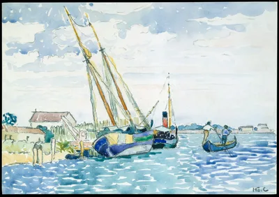 Marine Scene (Boats near Venice) — Henri-Edmond Cross
