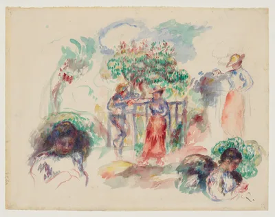 Figures under a Tree — Pierre-Auguste Renoir