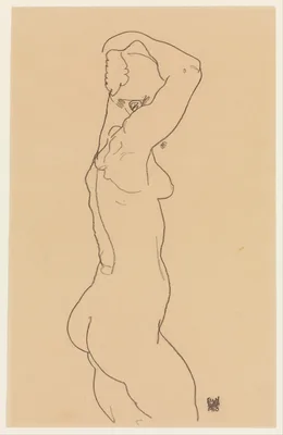 Standing Nude, Facing Right — Egon Schiele