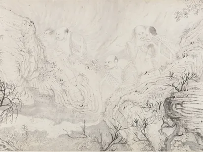清  石濤 (朱若極)  十六羅漢圖  卷 · The Sixteen Luohans — Shitao