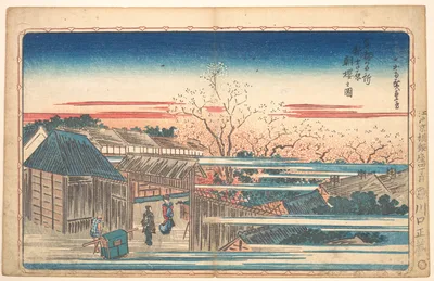 東都名所　新吉原朝桜之図 · Morning Cherries at Yoshiwara — Utagawa Hiroshige