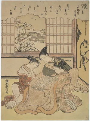 風流江戸八景　真乳山の暮雪 · Evening Snow on Matsuchi Hilll, from the series Eight Fashionable Views of Edo (Furyu Edo hakkei) — Suzuki Harunobu